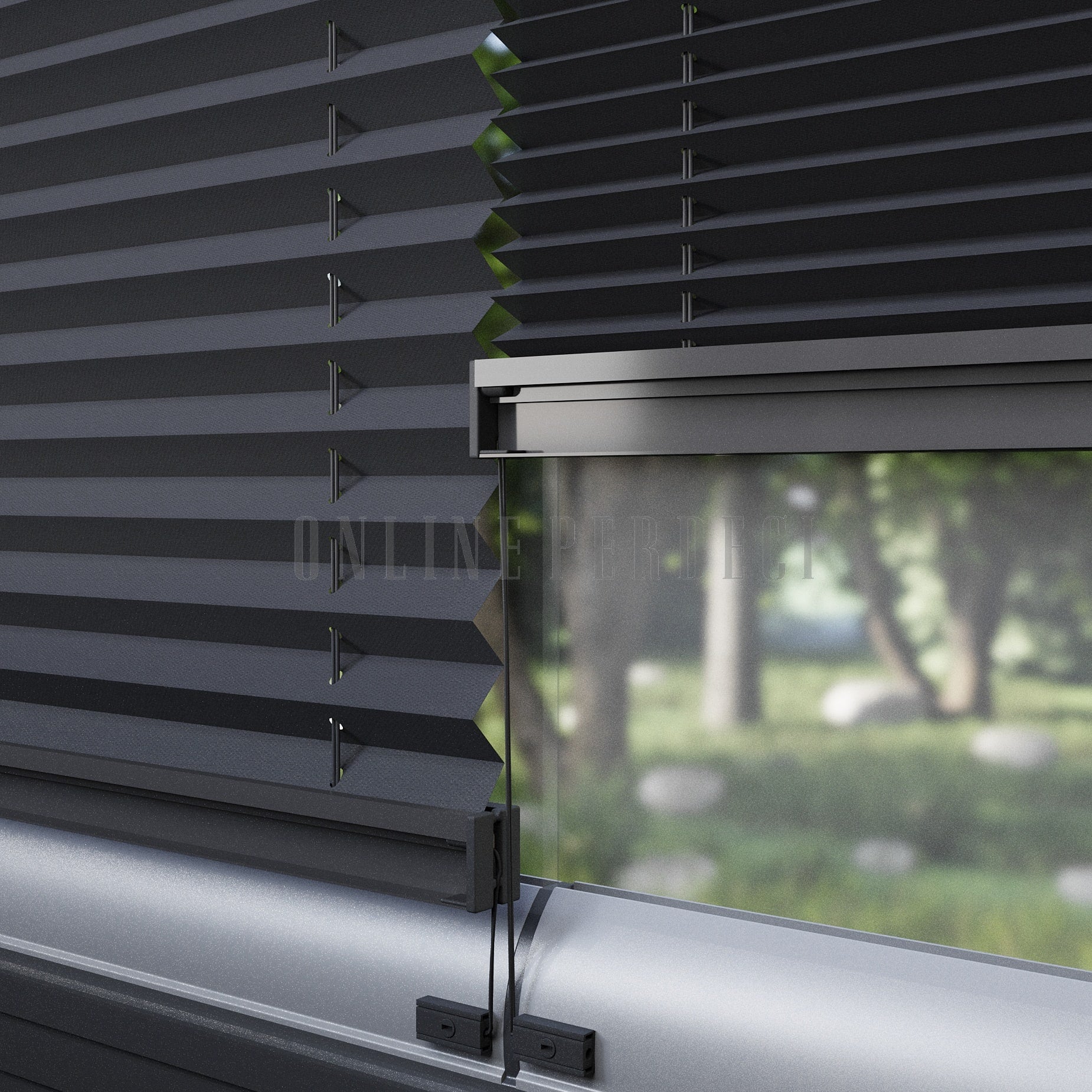16 MM Dimout Yarı Karartma Antrasit Plise Perde