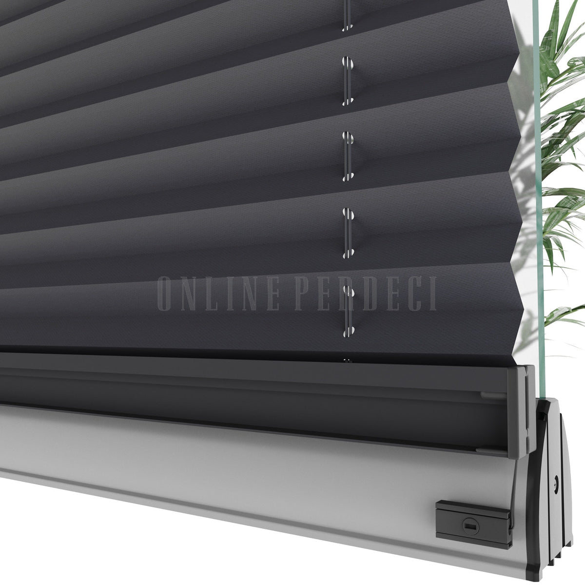 16 MM Dimout Yarı Karartma Antrasit Plise Perde