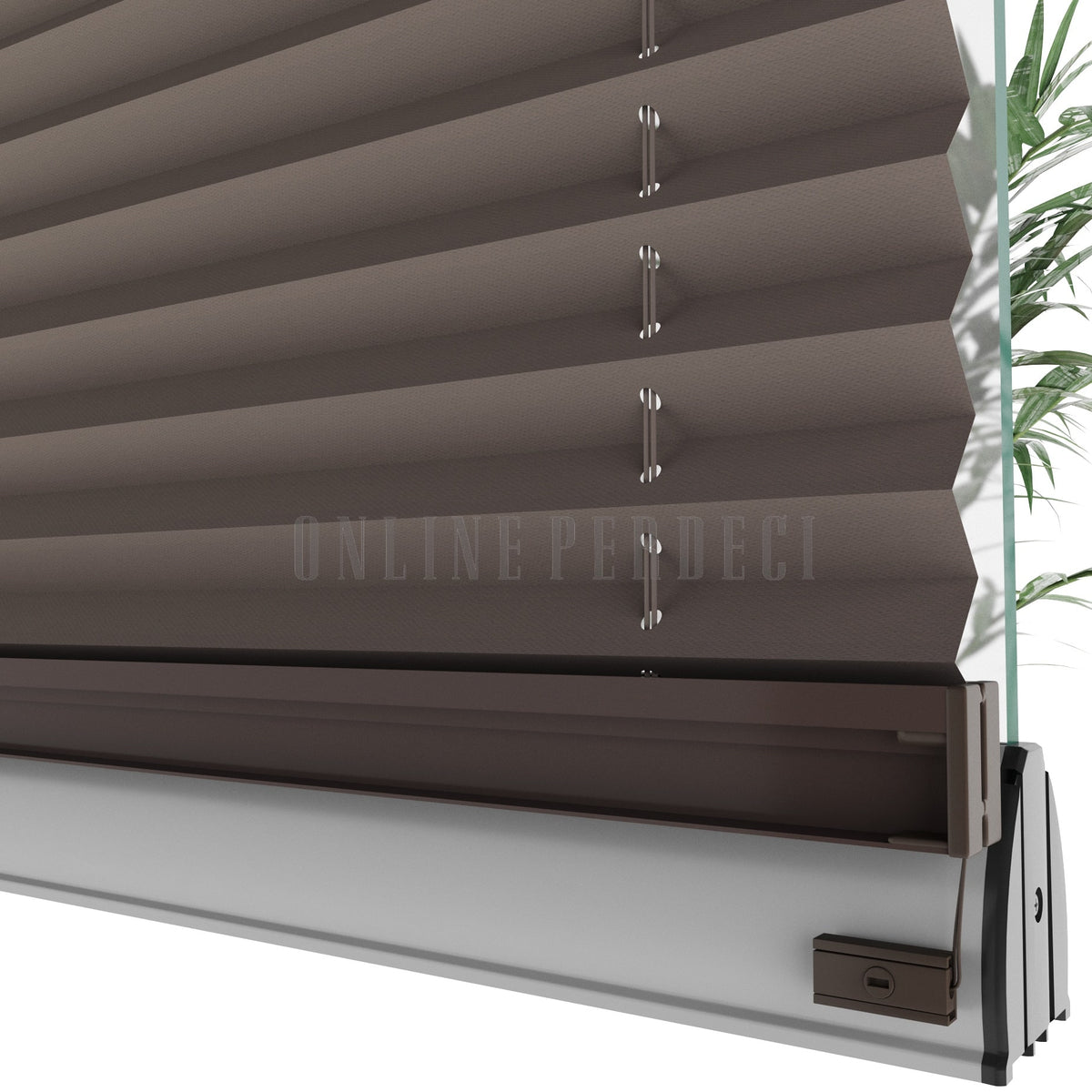 16 MM Dimout Yarı Karartma Kahverengi Plise Perde