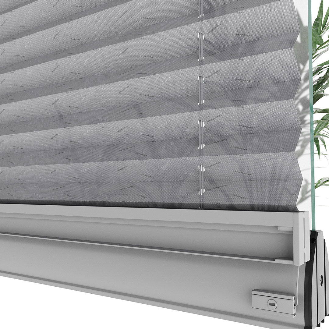 16 MM Desenli Ece Gri Plise Perde