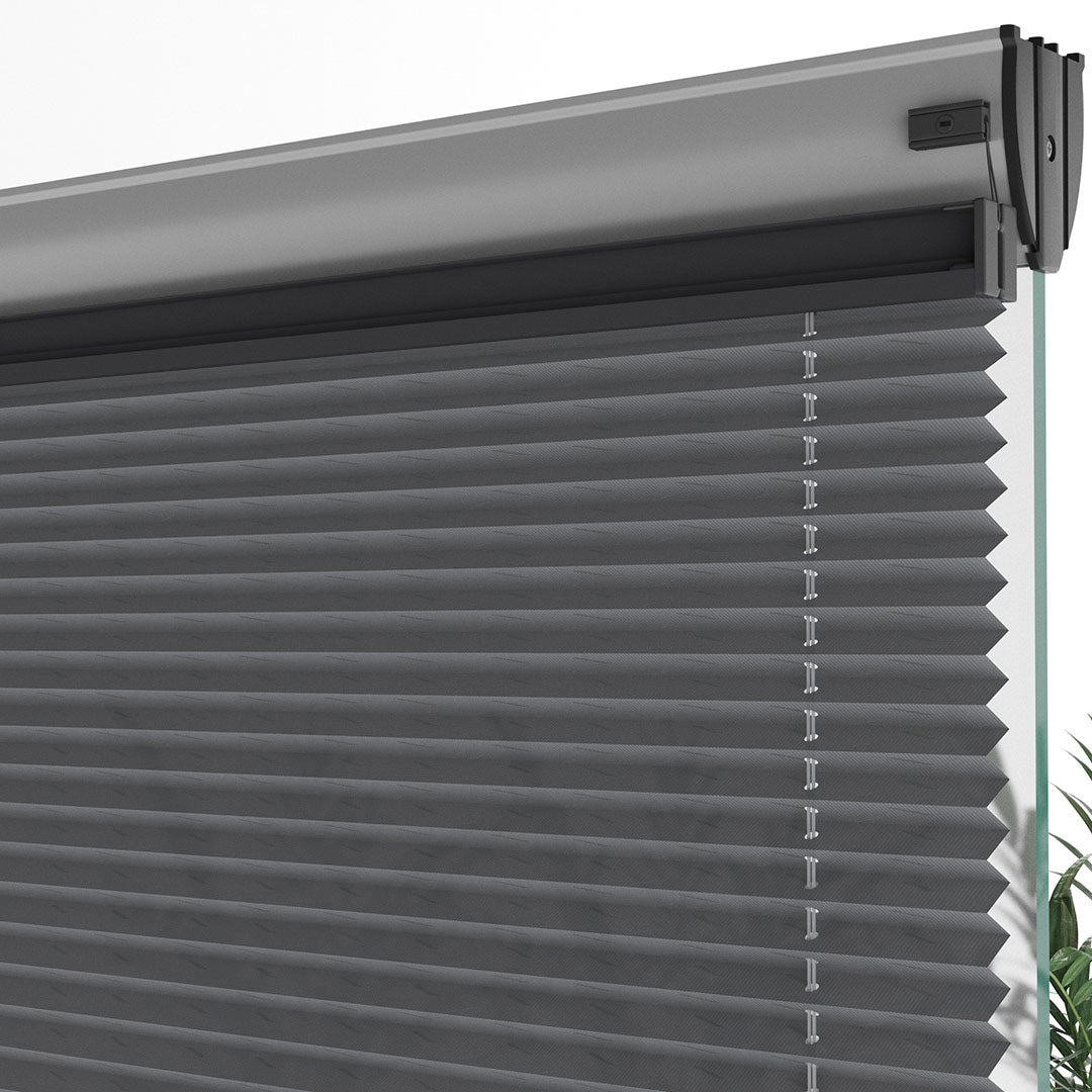 16 MM Desenli Efe Antrasit Plise Perde