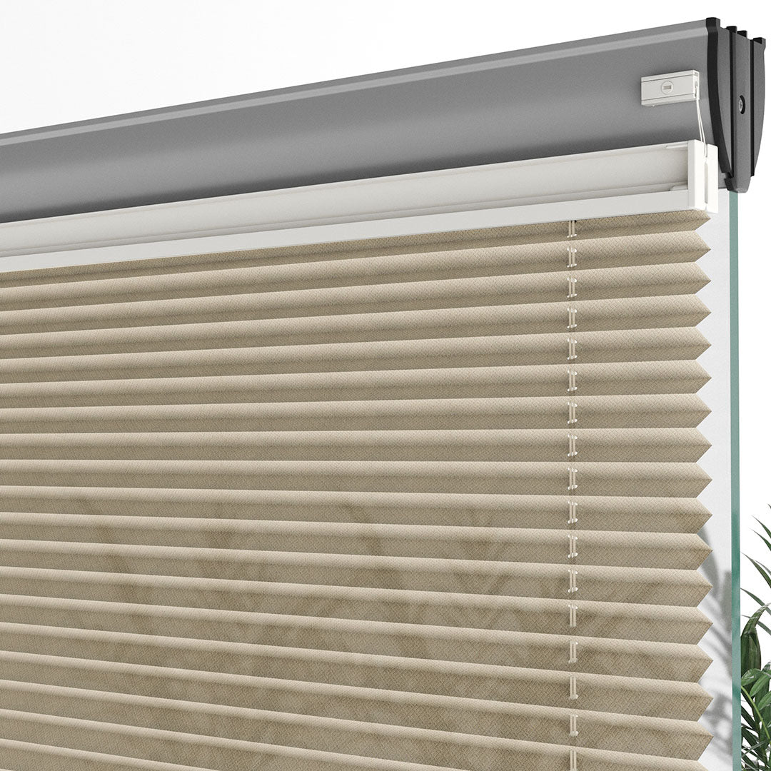 16 MM Desenli Efe Bej Plise Perde