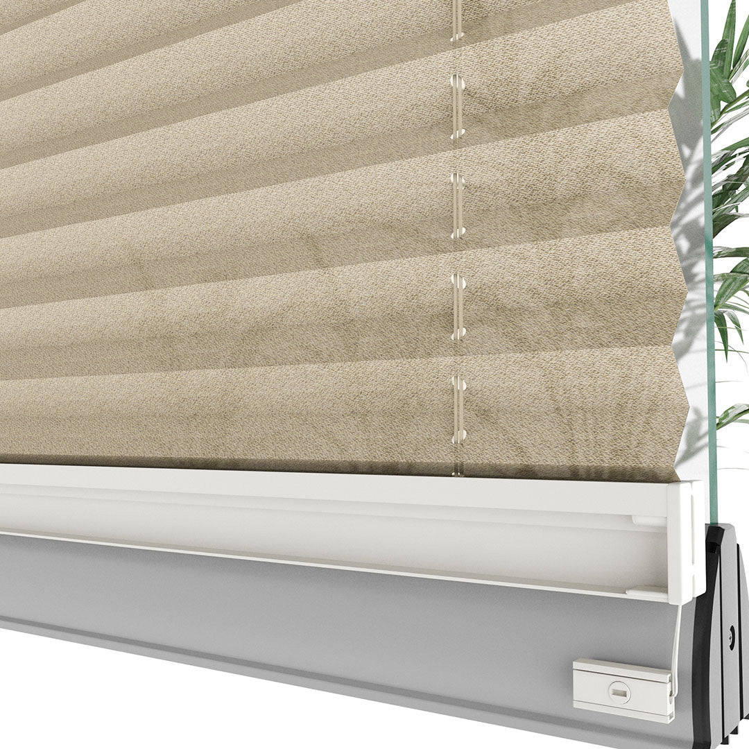 16 MM Desenli Yeni Bej Plise Perde