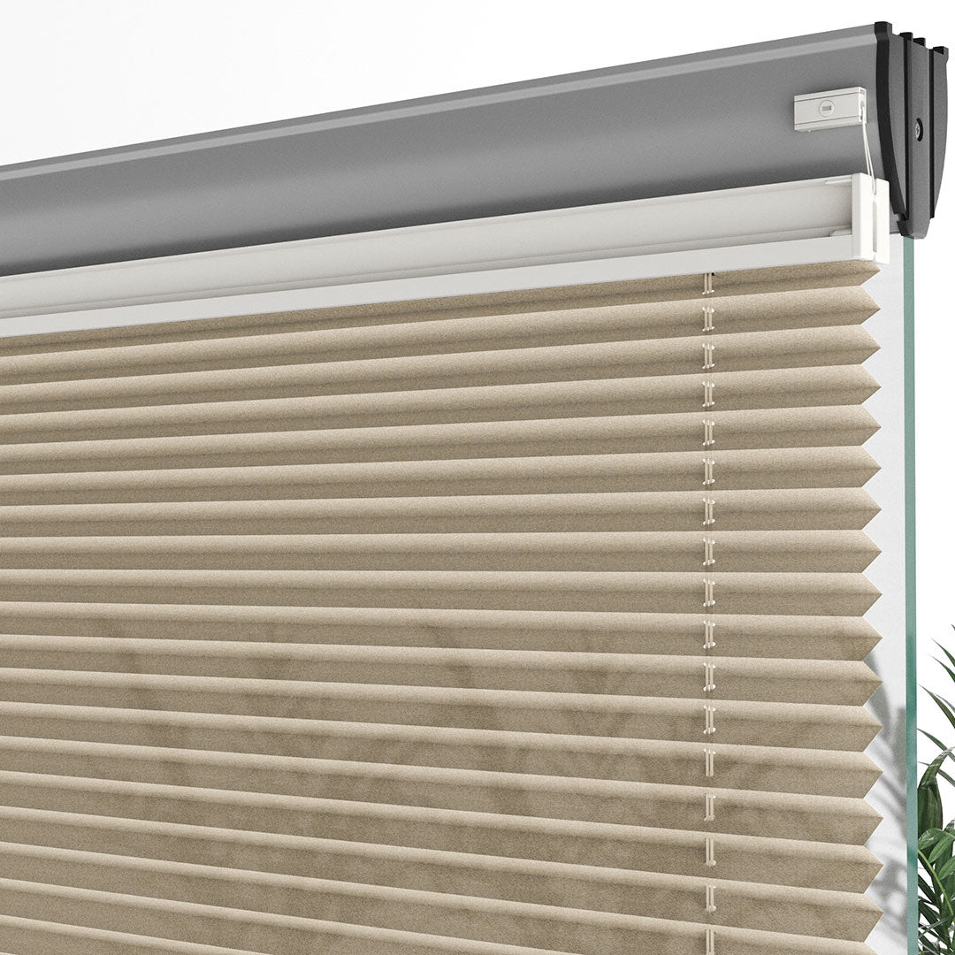 16 MM Desenli Yeni Bej Plise Perde