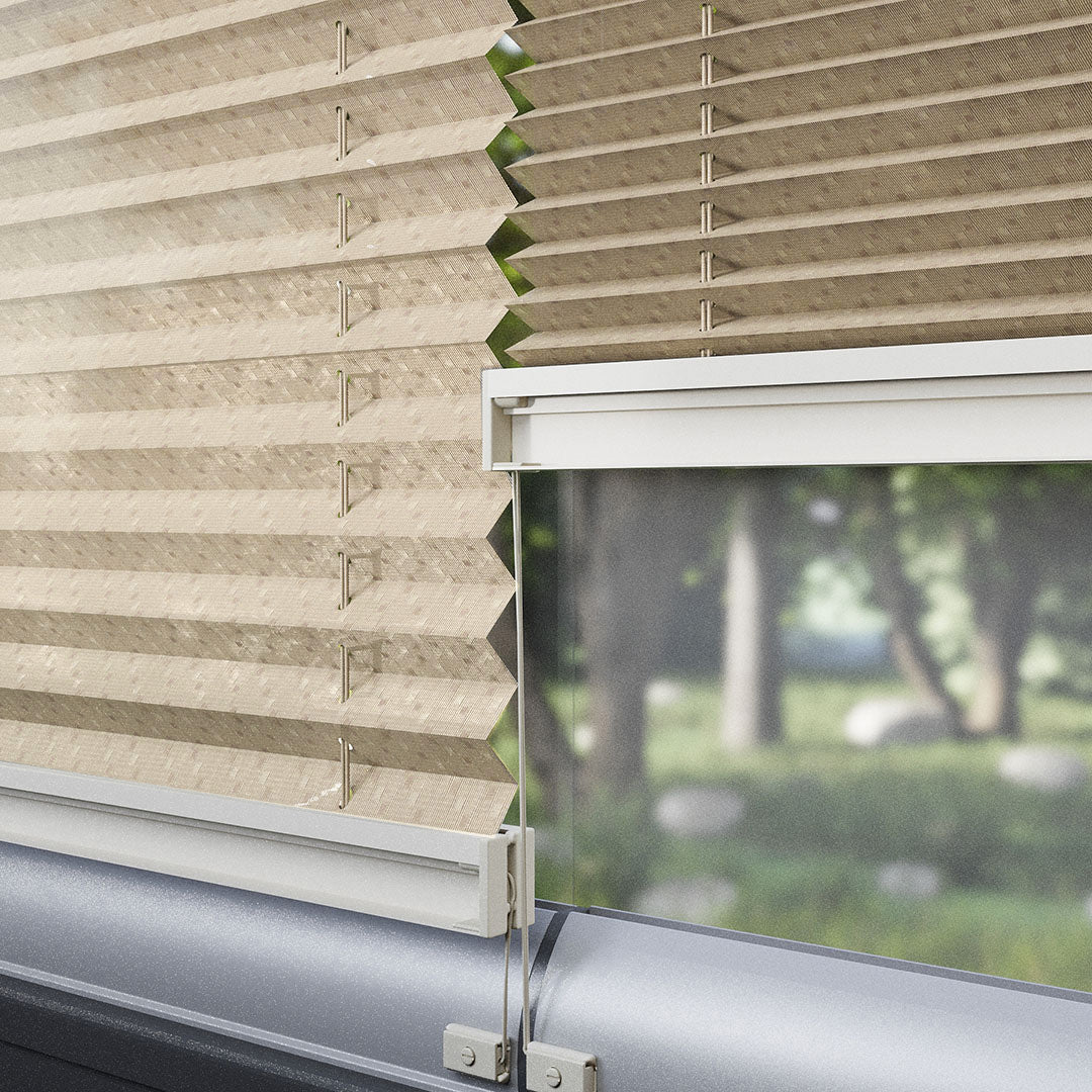 16 MM Desenli Touch Bej Plise Perde