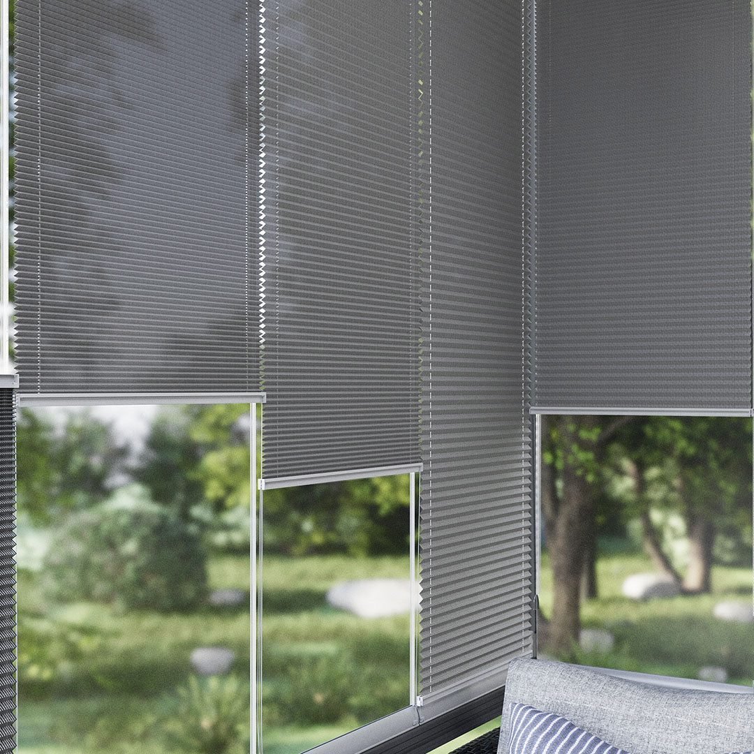 16 MM Desenli Touch Gri Plise Perde