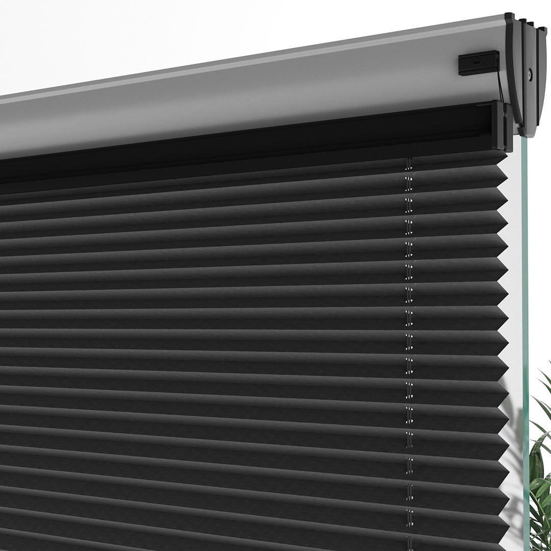 16 MM Desenli Touch Siyah Plise Perde