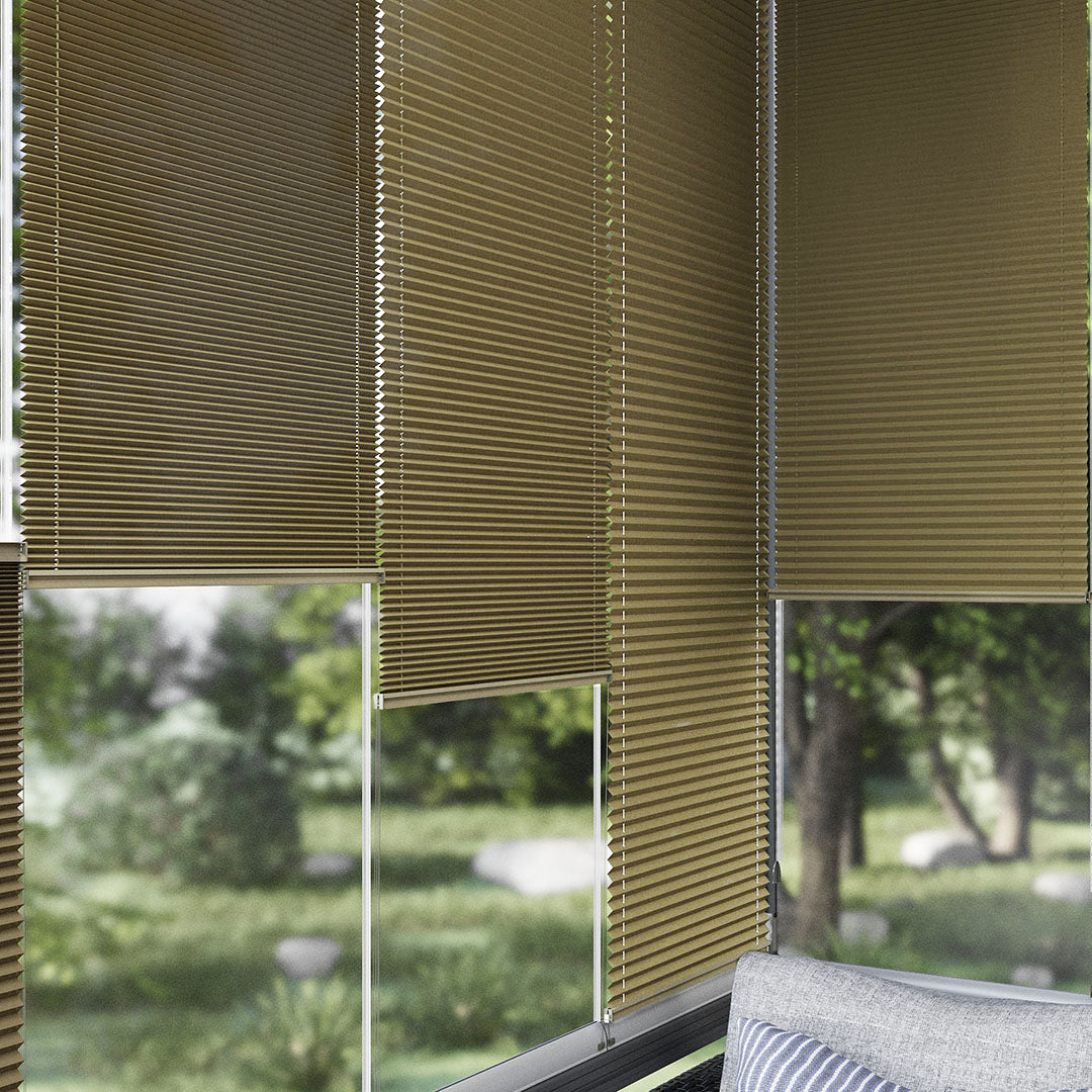 16 MM Pırlanta Bronz Düz Plise Perde