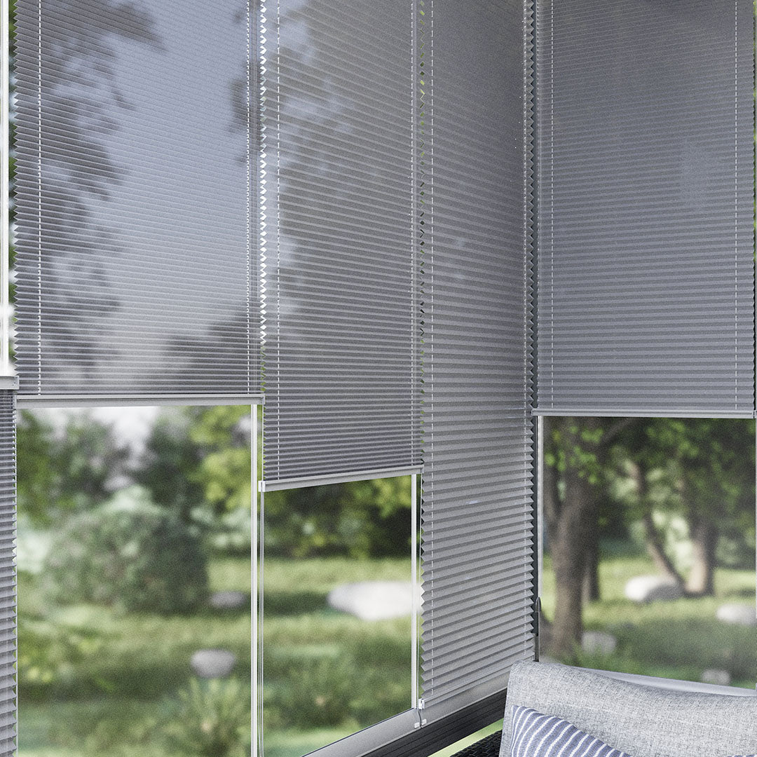 16 MM Diamond Gri Düz Plise Perde