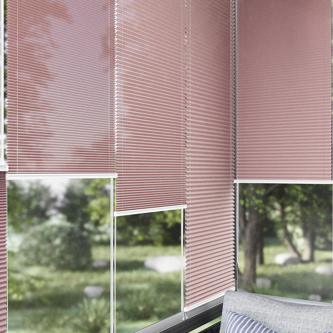 16 MM Pırlanta Pembe Düz Plise Perde