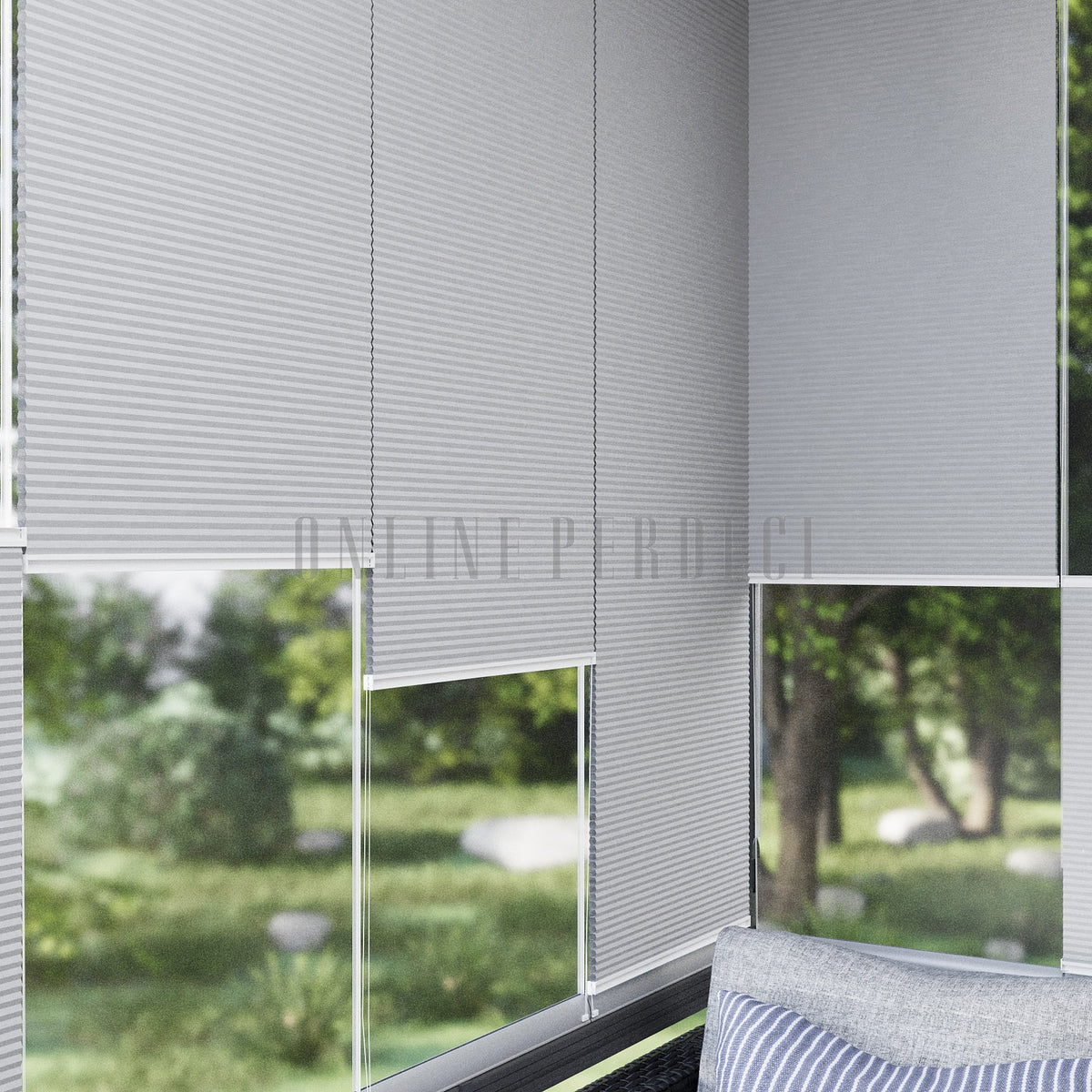 20 MM Honeycomb Açık Gri Plise Perde