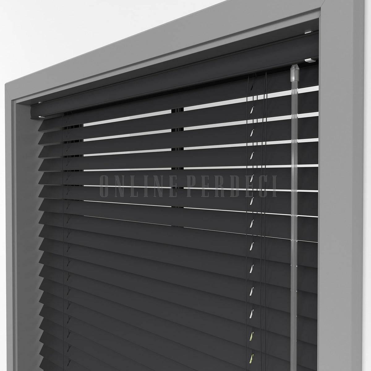 25 MM Lindera Antrasit Ahşap Jaluzi