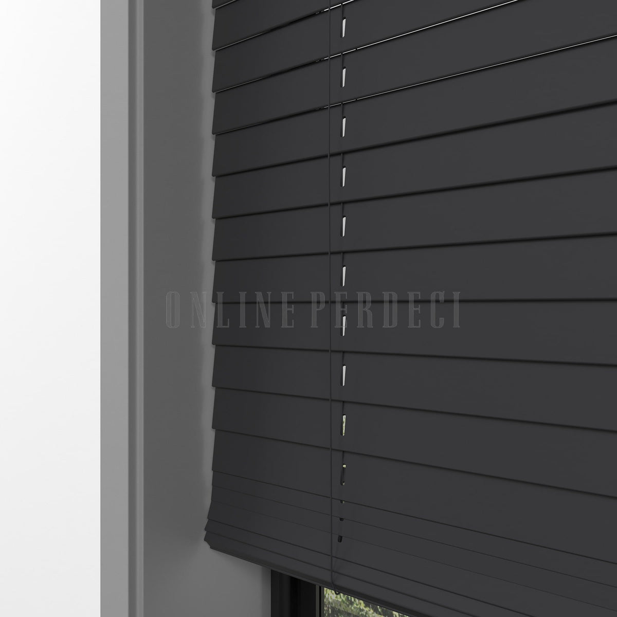 25 MM Lindera Antrasit Ahşap Jaluzi
