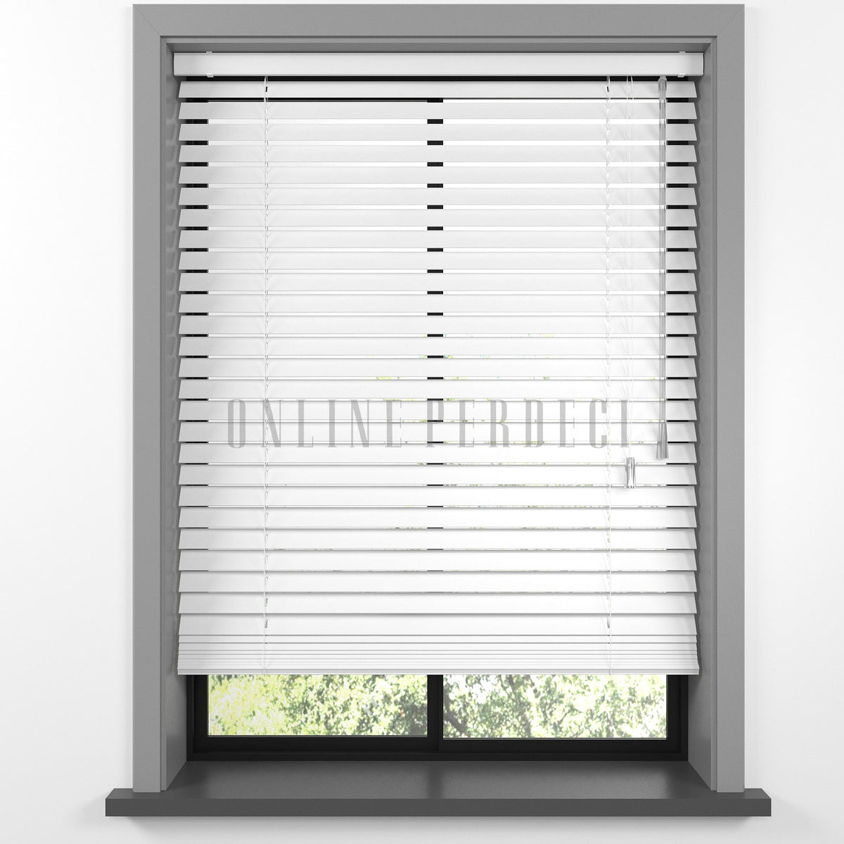 25 MM Lindera Beyaz Ahşap Jaluzi