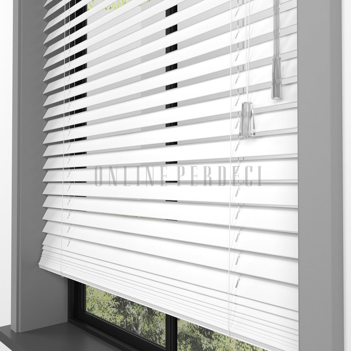 25 MM Lindera Beyaz Ahşap Jaluzi
