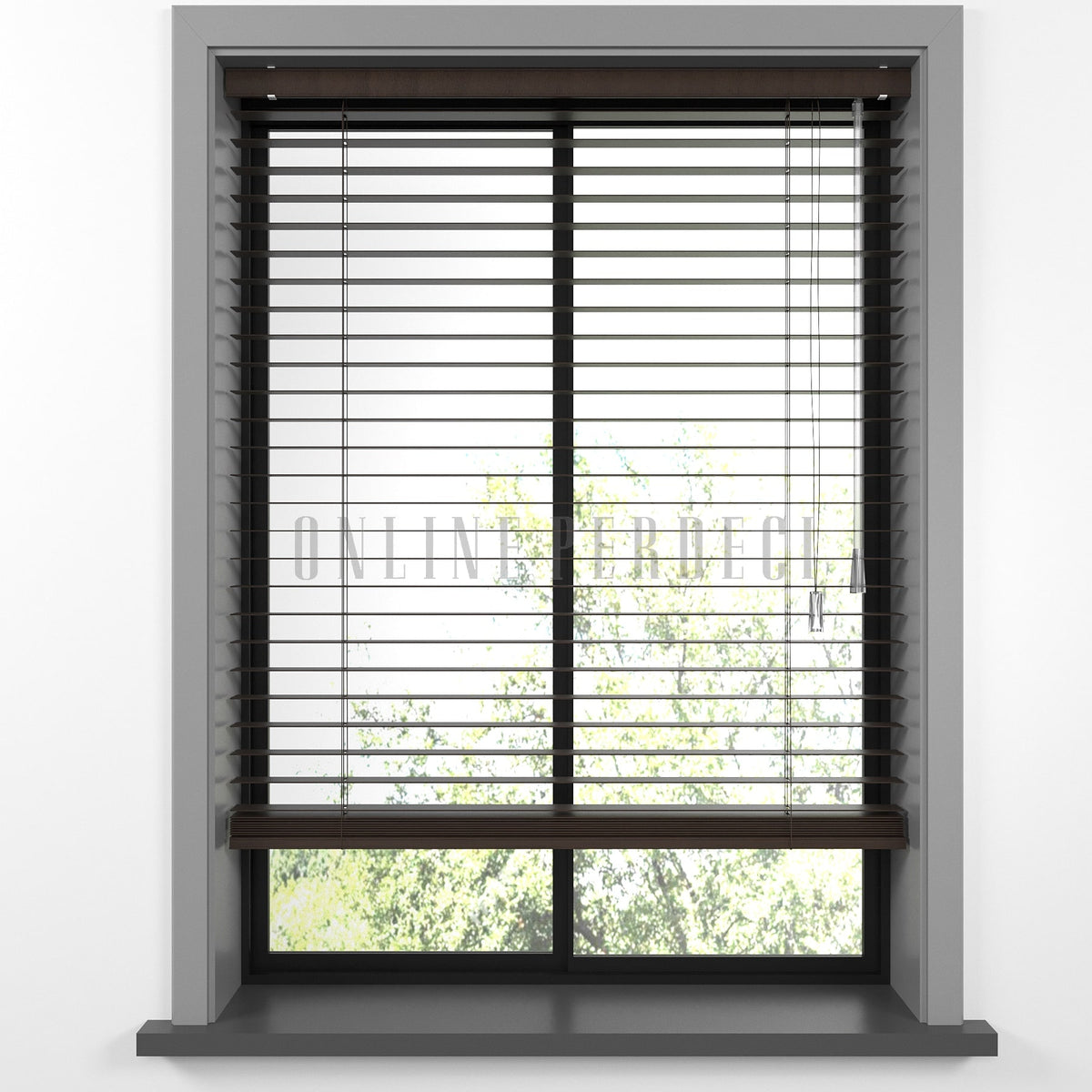 25 MM Lindera Ceviz Walnut Ahşap Jaluzi