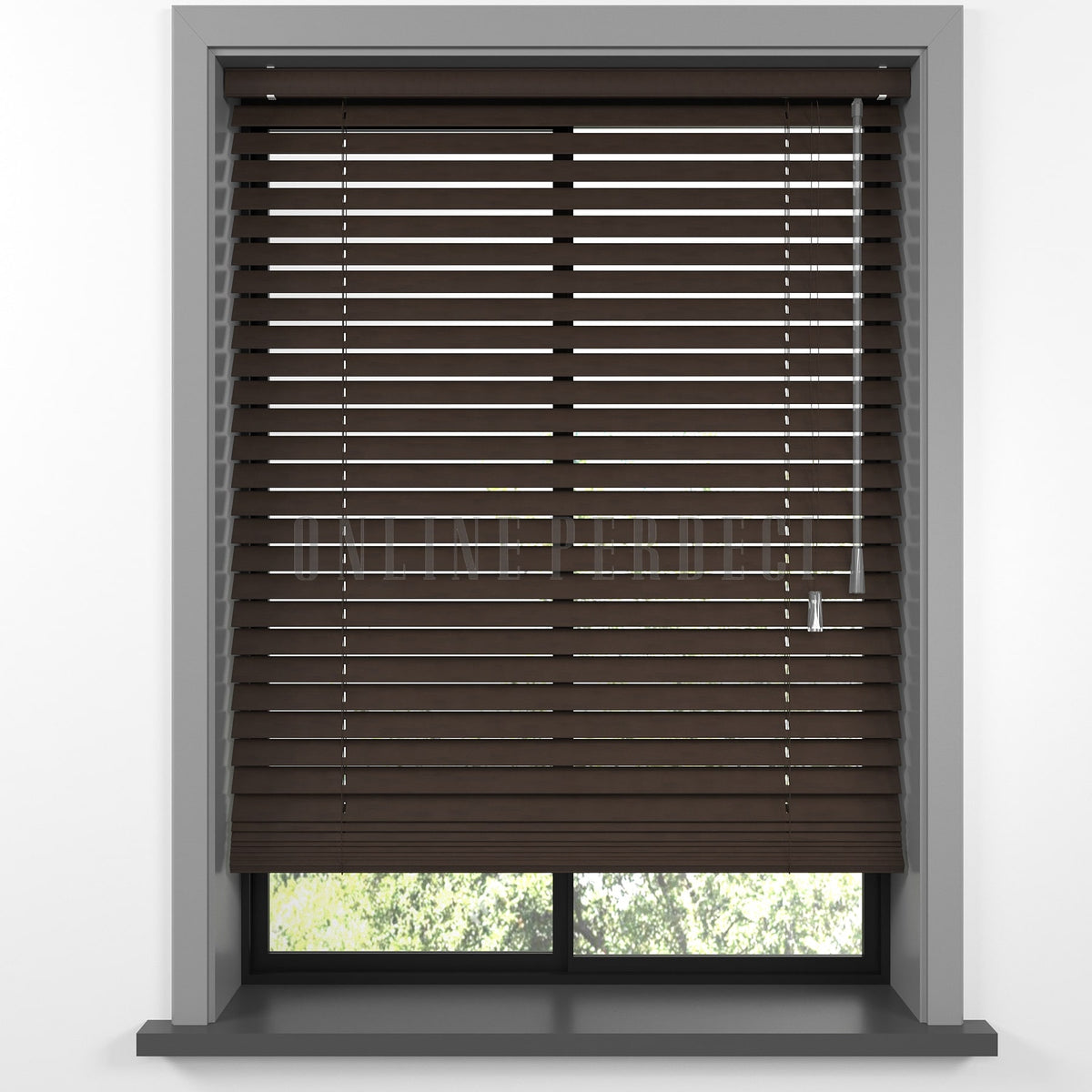 25 MM Lindera Ceviz Walnut Ahşap Jaluzi