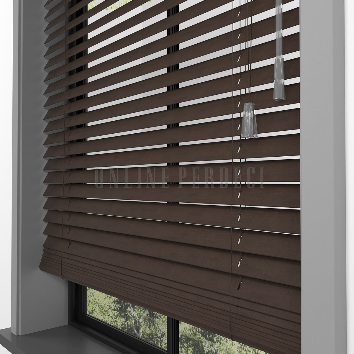 25 MM Lindera Ceviz Walnut Ahşap Jaluzi