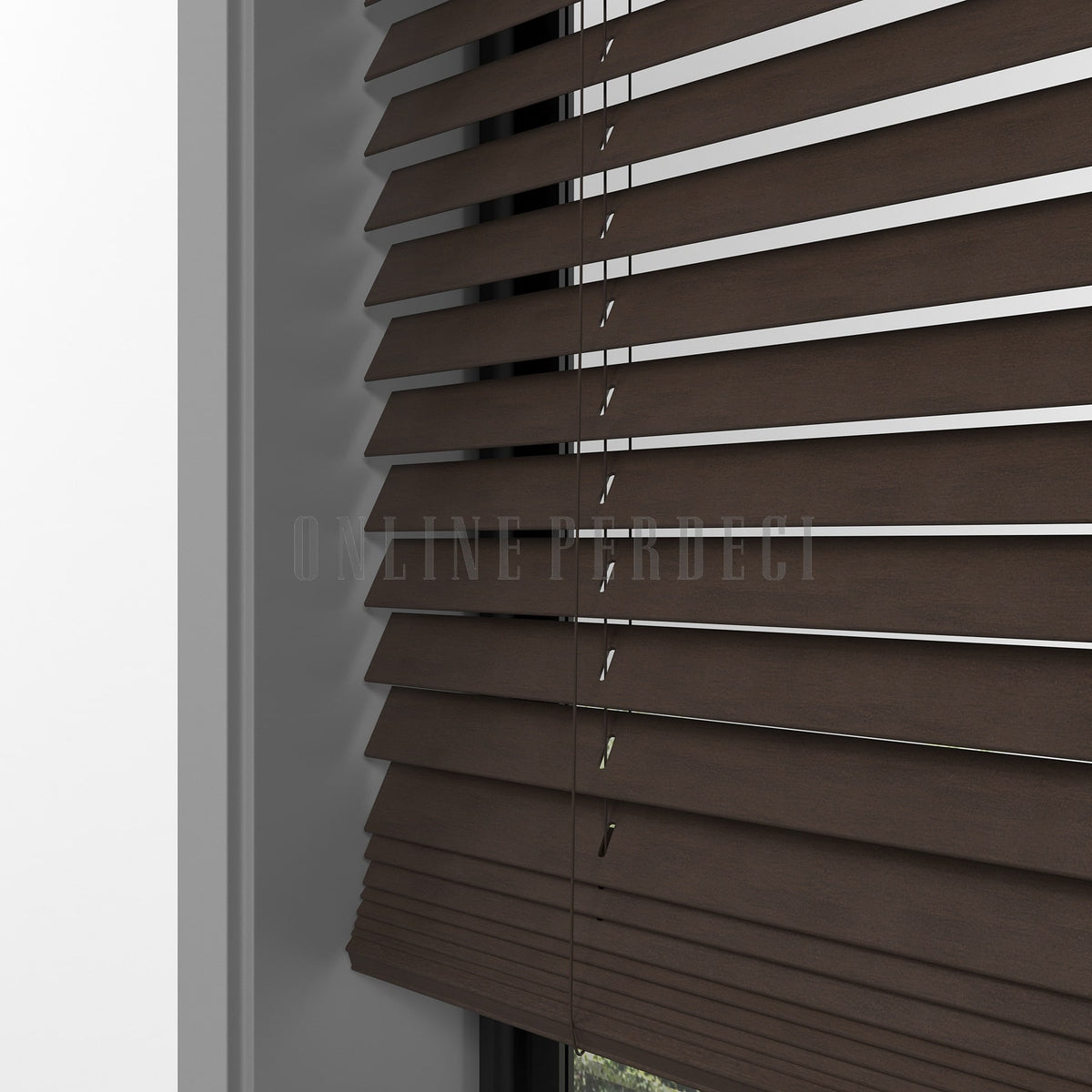 25 MM Lindera Ceviz Walnut Ahşap Jaluzi