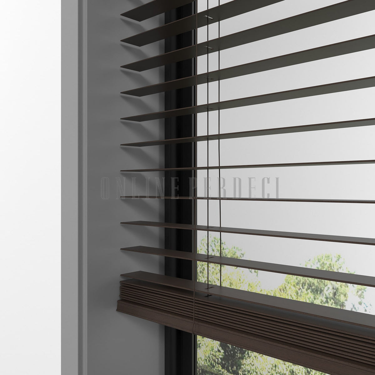 25 MM Lindera Ceviz Walnut Ahşap Jaluzi