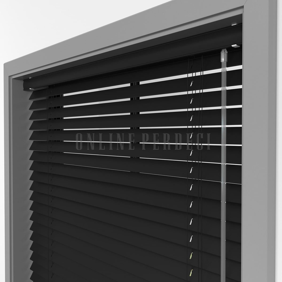 25 MM Lindera Siyah Ahşap Jaluzi
