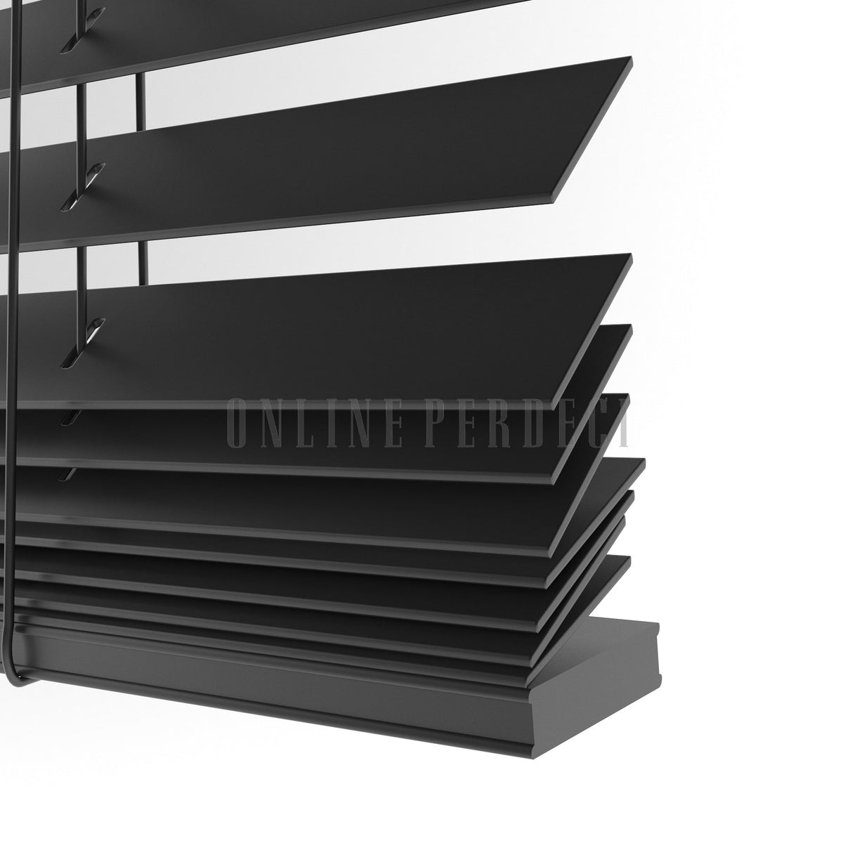 25 MM Lindera Siyah Ahşap Jaluzi
