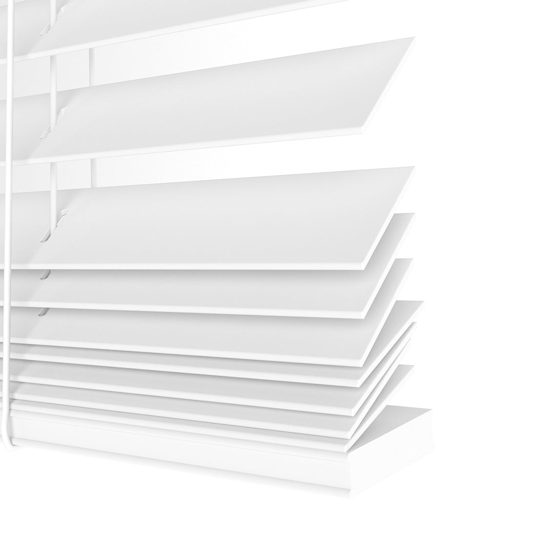 25 MM Ihlamur Ağacı Beyaz Ahşap Jaluzi