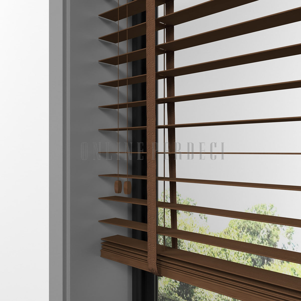 35 MM Lindera Cherry Ahşap Jaluzi
