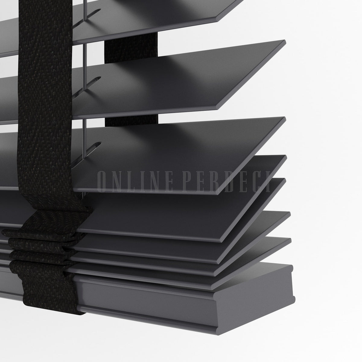 50 MM Lindera Antrasit Ahşap Jaluzi