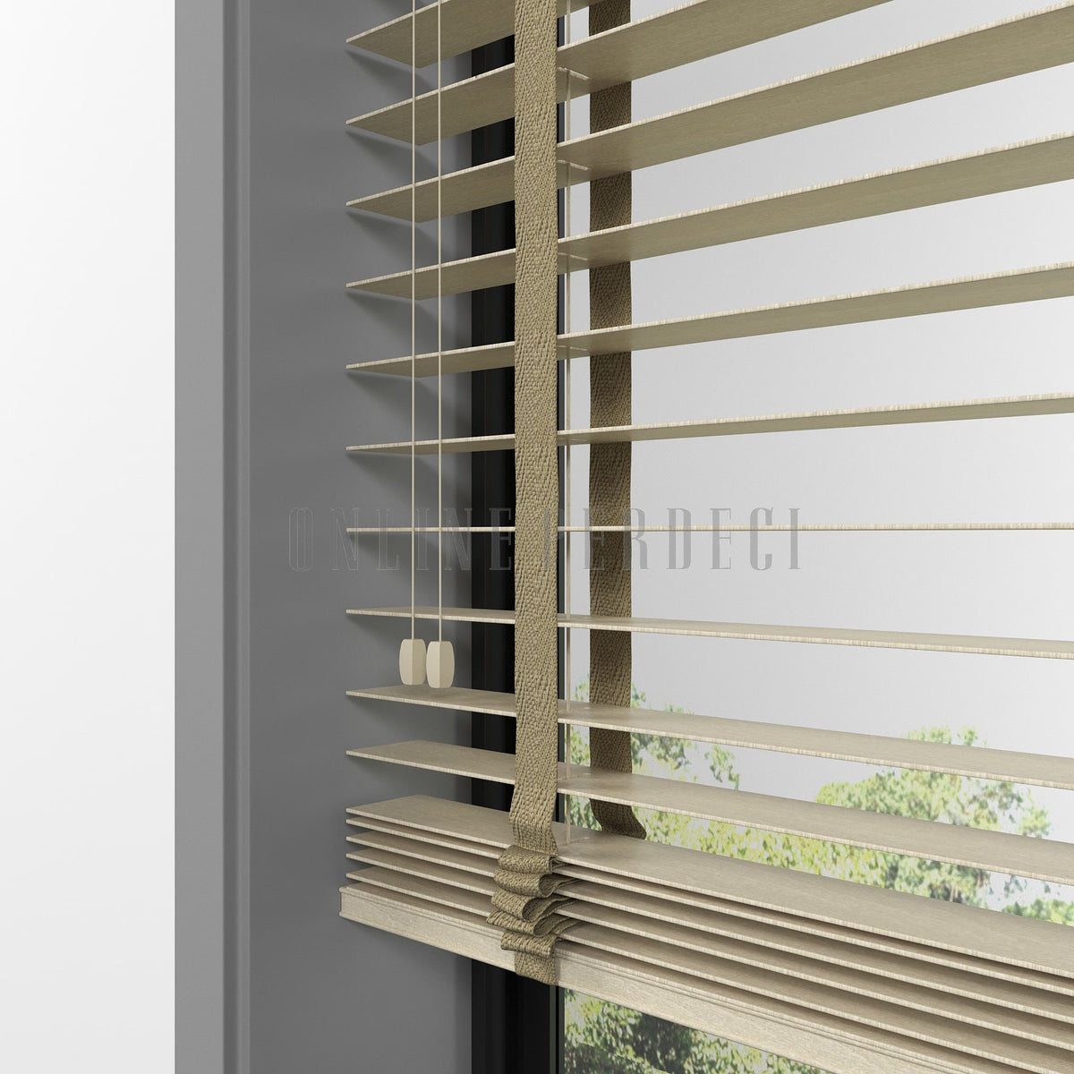 50 MM Lindera Beech Ahşap Jaluzi