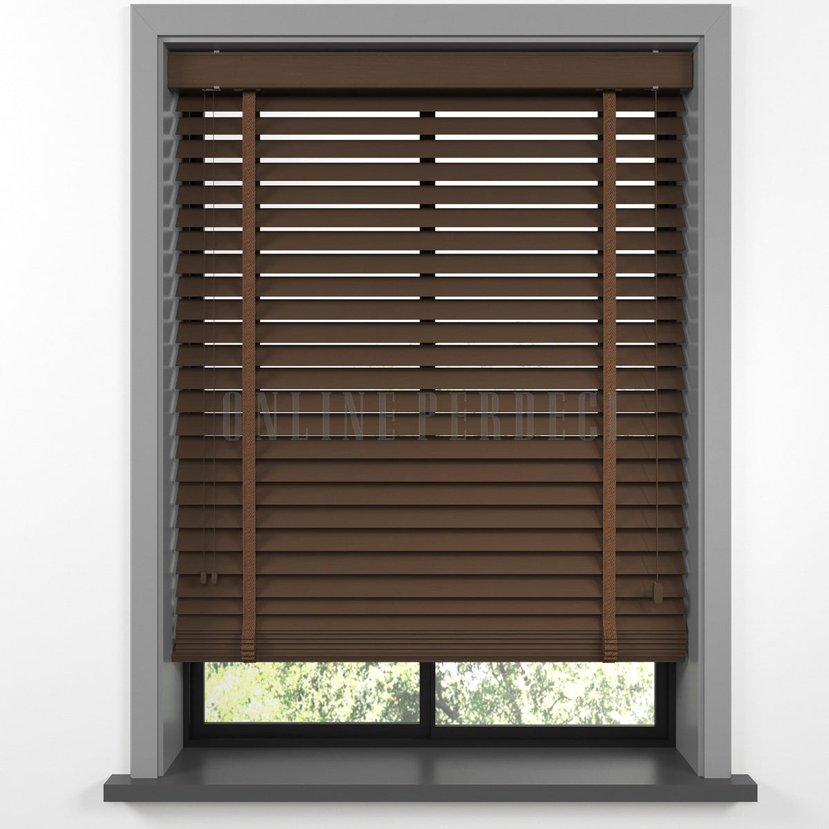50 MM Lindera Ceviz Walnut Ahşap Jaluzi