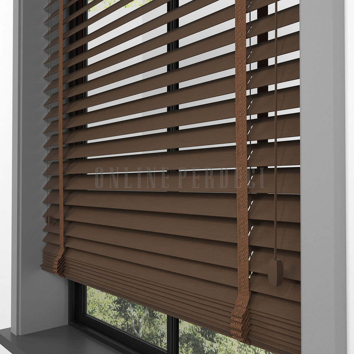 50 MM Lindera Ceviz Walnut Ahşap Jaluzi