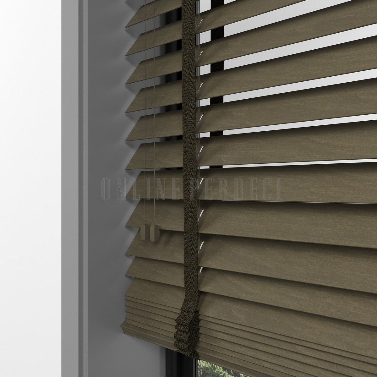 50 MM Lindera Chestnut Ahşap Jaluzi