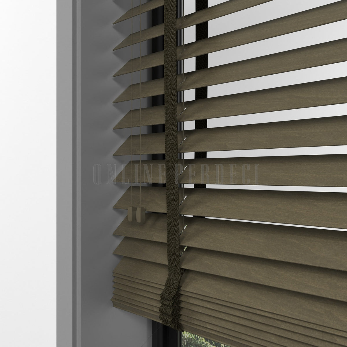 50 MM Lindera Chestnut Ahşap Jaluzi