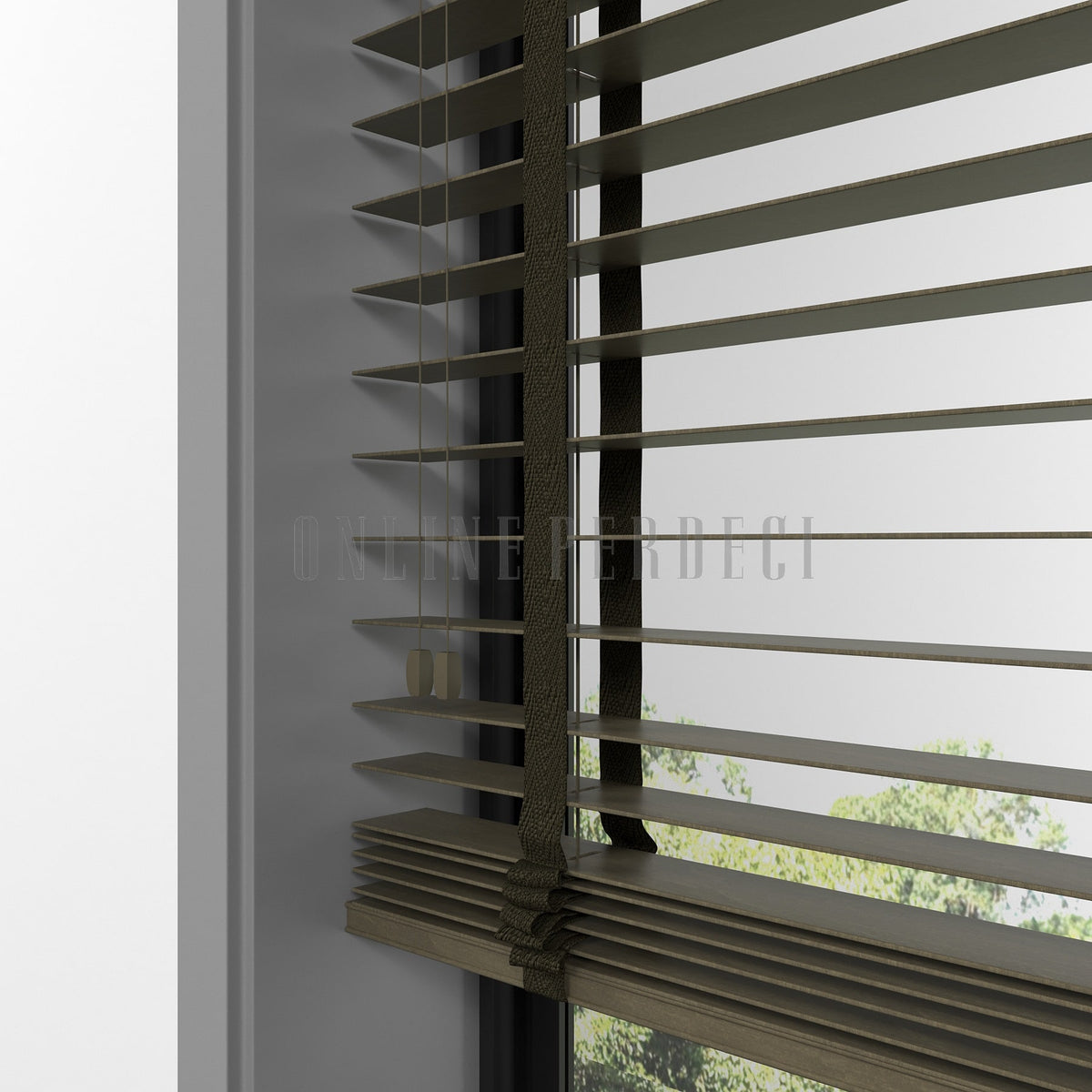 50 MM Lindera Chestnut Ahşap Jaluzi