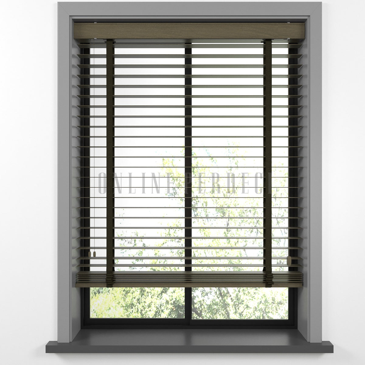 50 MM Lindera Chestnut Ahşap Jaluzi
