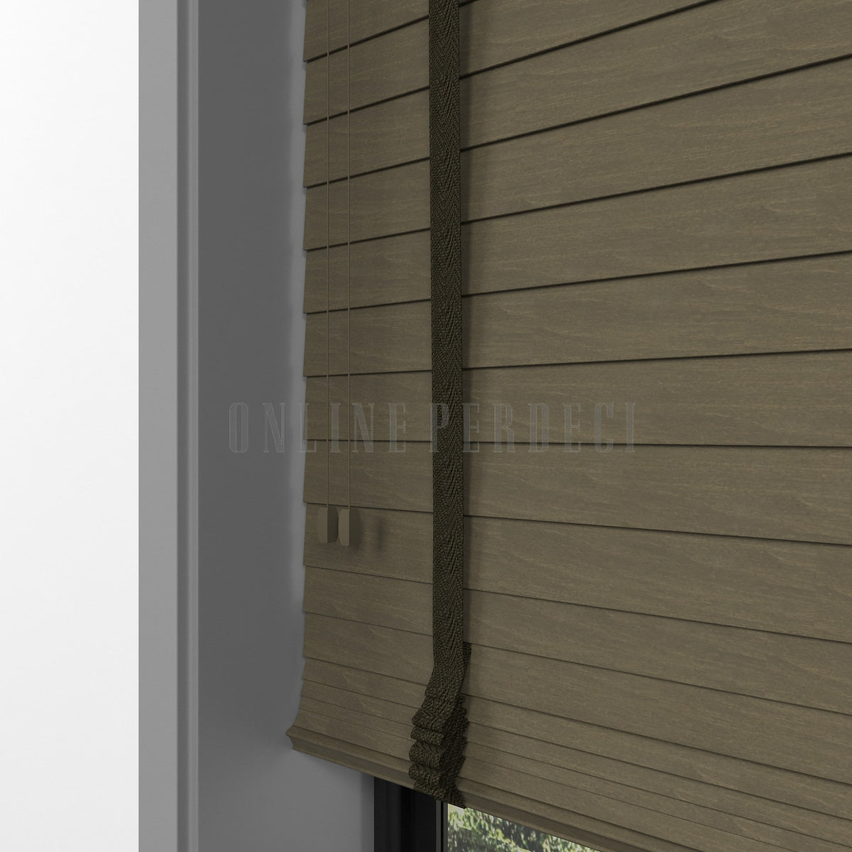 50 MM Lindera Chestnut Ahşap Jaluzi