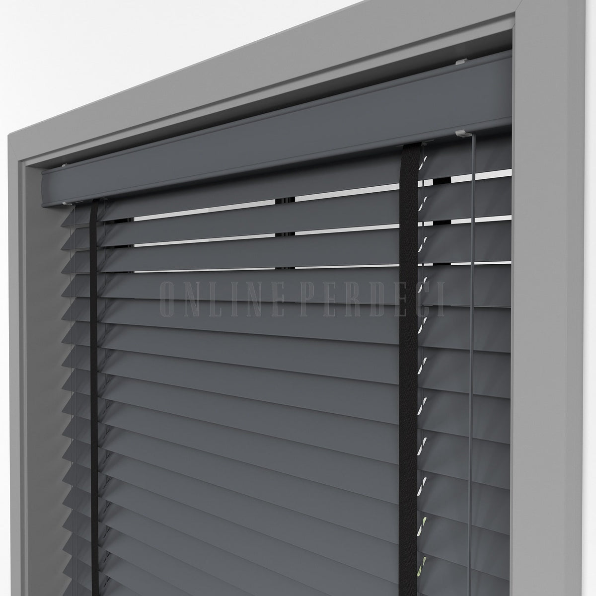 50 MM Lindera Füme Ahşap Jaluzi