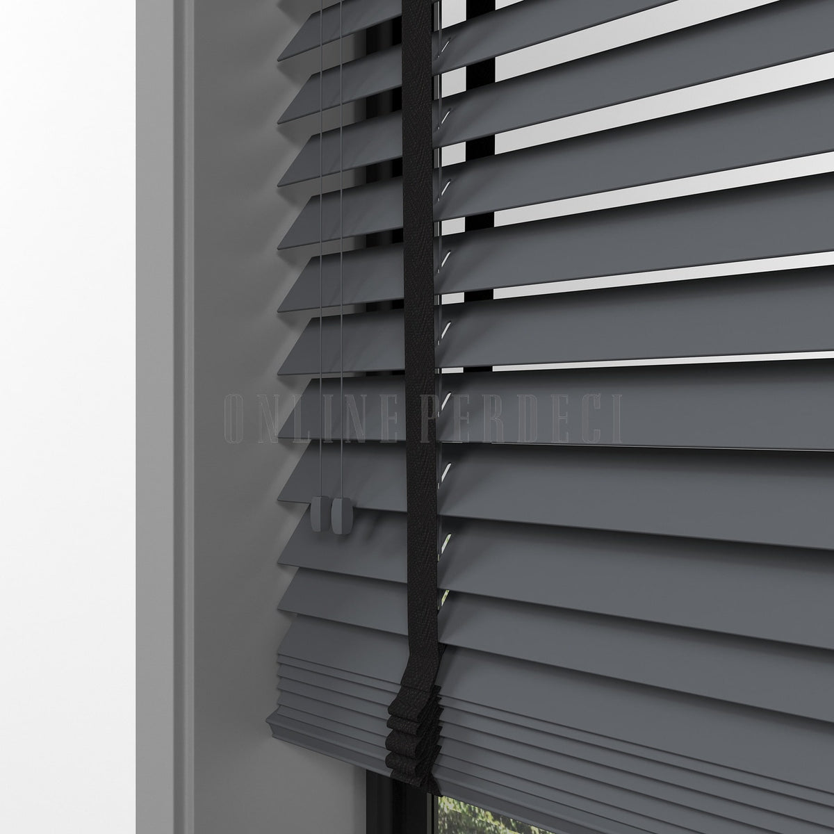 50 MM Lindera Füme Ahşap Jaluzi