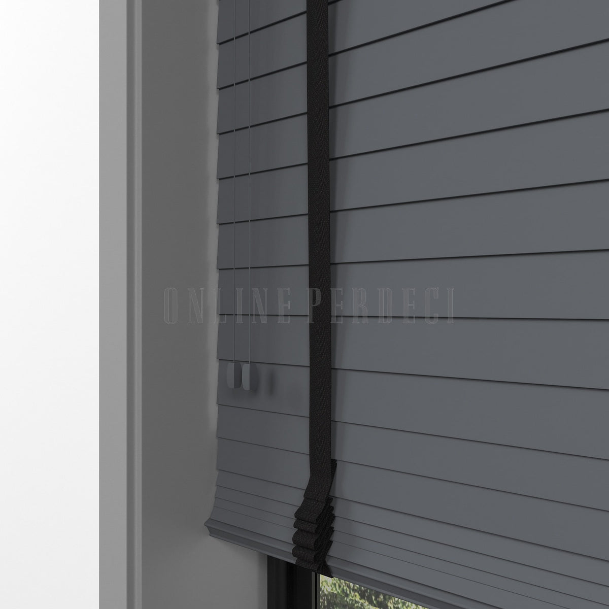 50 MM Lindera Füme Ahşap Jaluzi