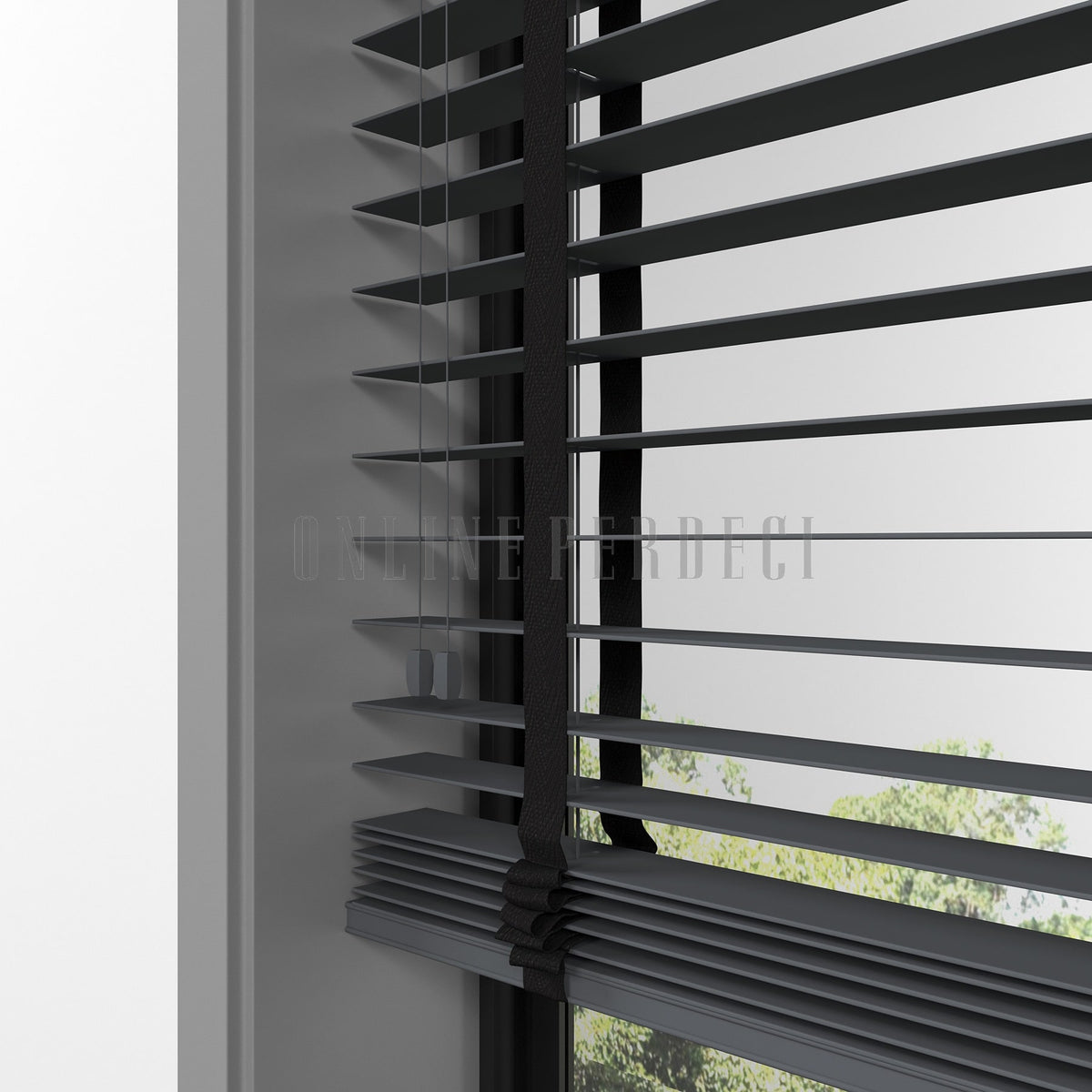 50 MM Lindera Füme Ahşap Jaluzi