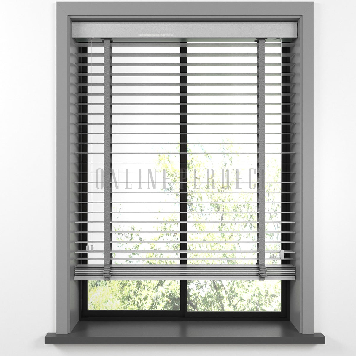 50 MM Lindera Gri Ahşap Jaluzi