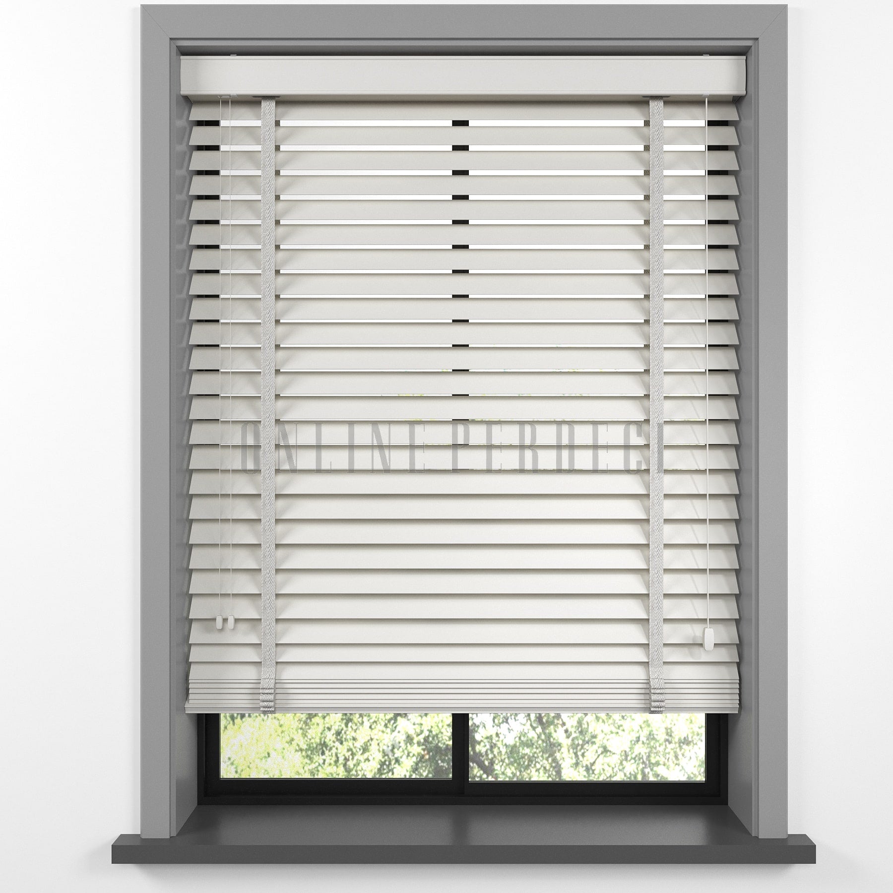 50 MM Lindera Krem Ahşap Jaluzi