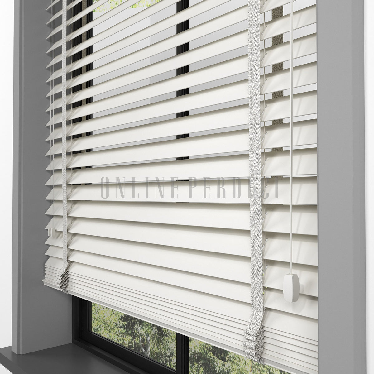 50 MM Lindera Krem Ahşap Jaluzi