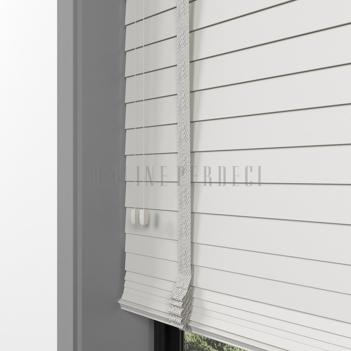50 MM Lindera Krem Ahşap Jaluzi