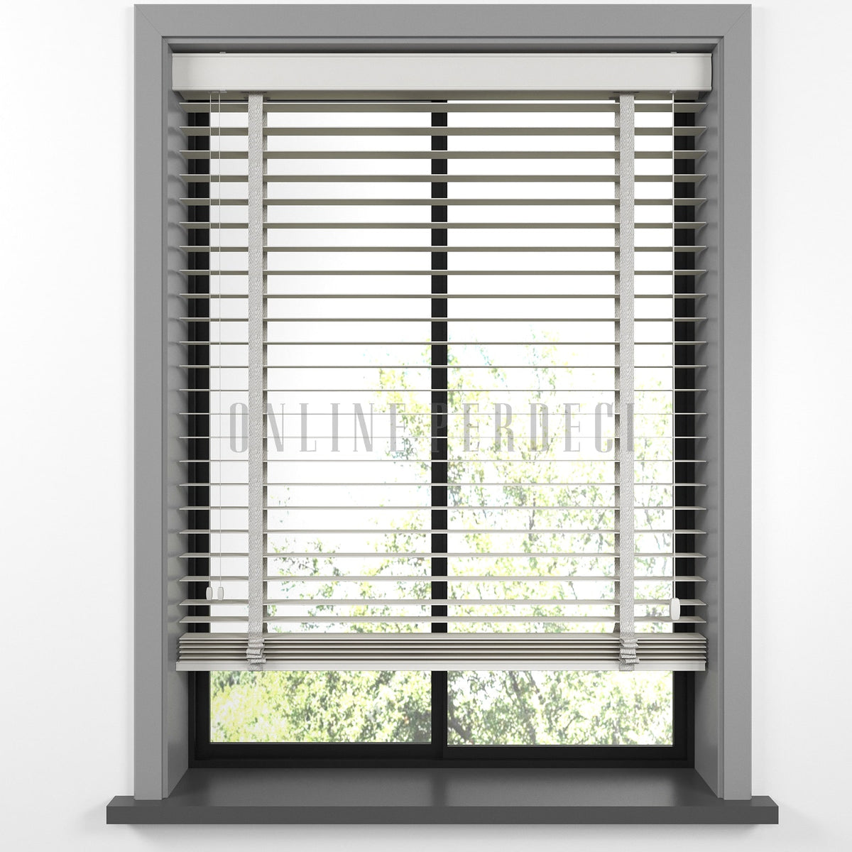 50 MM Lindera Krem Ahşap Jaluzi