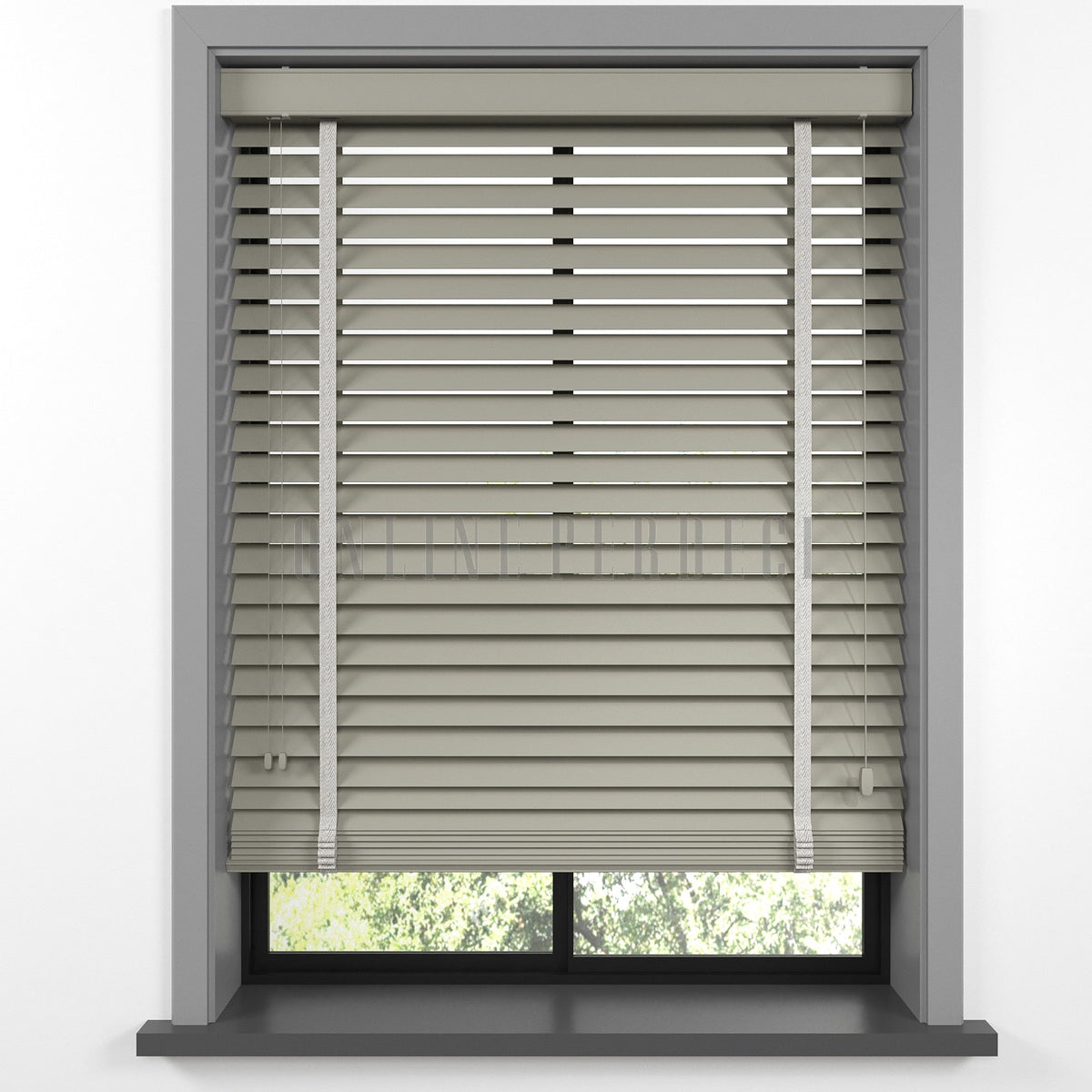 50 MM Lindera Taupe Ahşap Jaluzi