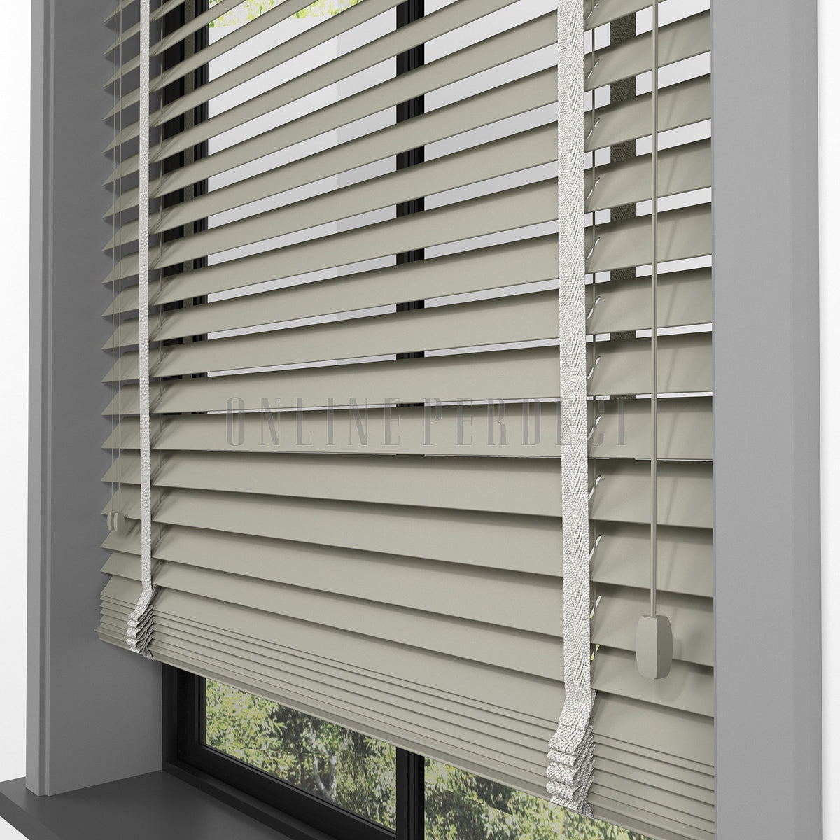 50 MM Lindera Taupe Ahşap Jaluzi