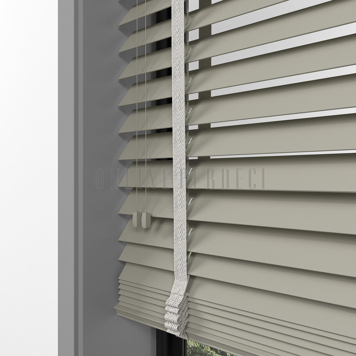 50 MM Lindera Taupe Ahşap Jaluzi