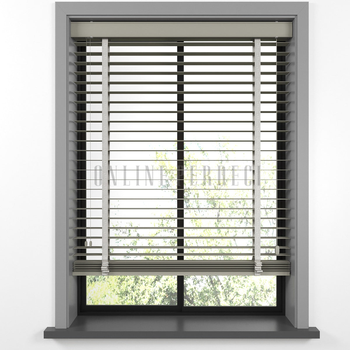 50 MM Lindera Taupe Ahşap Jaluzi
